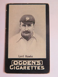 c1900 LORD HAWKE ENGLISH CRICKETER'S CARD OGDENS CIGARETTES - Picture 1 of 2
