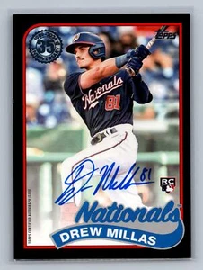 Drew Millas 2024 Topps Actualización 1989 Topps 35º Autógrafos Negro SN,AU #/199 - Imagen 1 de 2