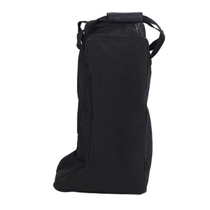 Black Travel Boot Storage Bag w/ Side Pocket for Leather & Snow Boots - Picture 1 of 16
