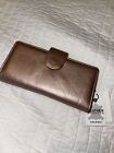 mundi new with tags rose gold all genuine Leather Slim Clutch Wallet Snap 7”