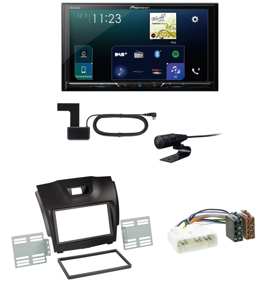 Pioneer SPH-DA230DAB CarPlay Android Auto USB MP3 Einbauset für Isuzu D-Max 2 - Bild 1 von 1