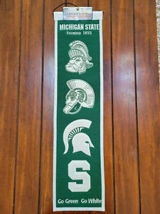 Winning Streak NCAA Michigan State Spartans Genuine Wool College Team Banner - Picture 1 of 8