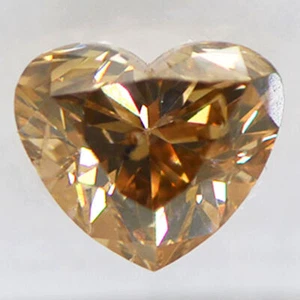 Heart Shape Diamond Natural Fancy Brown Loose Real 1.01 Carat I1 IGI Certificate - Picture 1 of 5