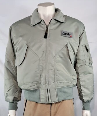 Jaqueta bombardeiro Highlander MA2 USAF estilo colarinho liso acolchoada cinza prata XXS-M - Imagem 1 de 4