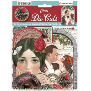 Stamperia DESIRE - ACETATE EMBELLISHMENTS - CLEAR DIE CUTS, Love, Romance - Picture 1 of 1