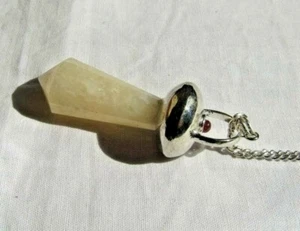 Yellow Aventurine Topi Healing Pendulum With Garnet Bead Reiki Healing Dowsing. - Picture 1 of 5