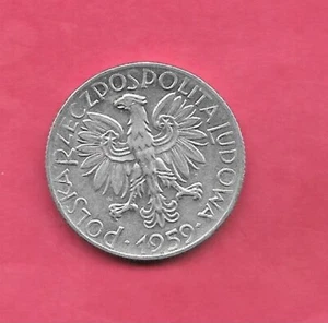 POLAND POLISH Y47 1959 UNCIRCULATED-UNC MINT-BU OLD VINTAGE 5 ZLOTYCH COIN - Picture 1 of 1