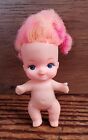 Vintage 3' Baby Doll Pink Curly Hair 1960s 60s Plastic Curls Rare Tiny Little WT