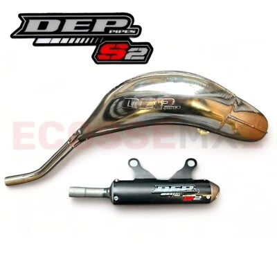 KTM SX125 FULL DEP EXHAUST ARMOURED NICKEL HEADER BLACK TAIL PIPE 2023-2025 - Image 1 of 4