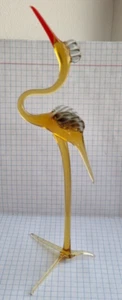 decorative handmade glass figurine of a heron - Picture 1 of 6