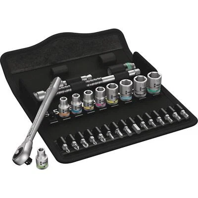 Wera 05004017001 8100 SA 7 Zyklop Metal Ratchet Set with Push-Through 1/4" drive - Image 1 of 4