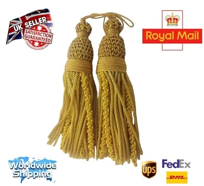 Par de borlas lingotes doradas y plateadas "12 cm" para uniforme del ejército" vestimentas de iglesia 'De Foto 1 de 2