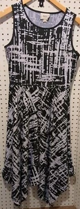 Eci New York Black White Abstract Dress Small Sleeveless - Picture 1 of 5