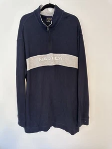 Sudadera para hombre Nautica 1/4 azul con cremallera talla 2XL grande y alta - Imagen 1 de 8