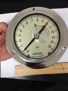 ASHCROFT 45-1009SL-02B-XFFSH 0-15PSI 4-1/2" RANGO CALIBRE 0/15 3/16SKT 1QA13021 - Imagen 1 de 7
