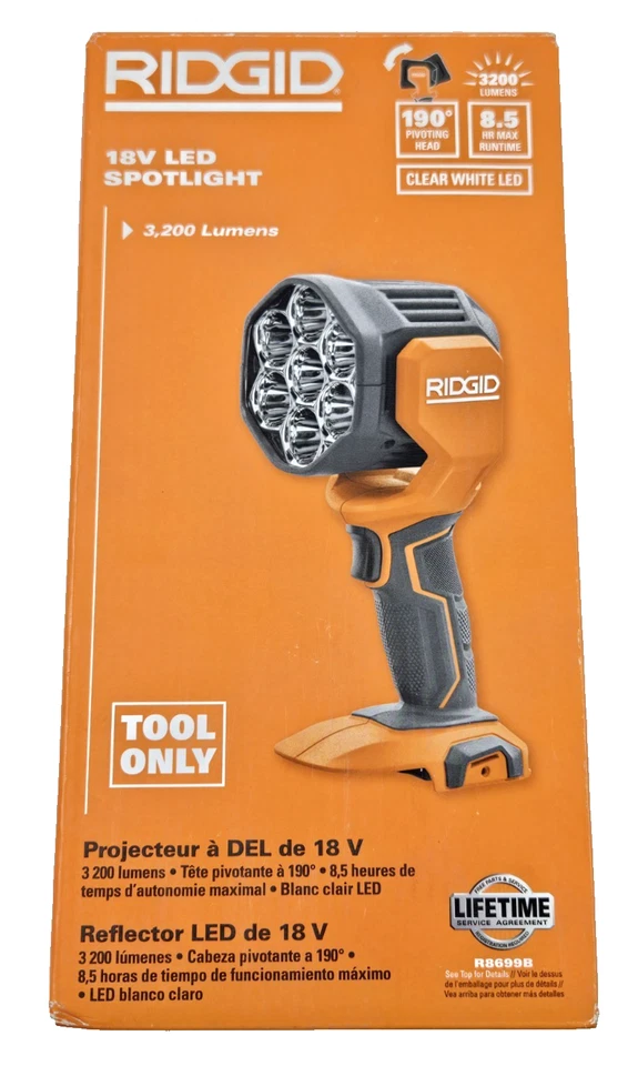 Ridgid 18V Cordless LED Spotlight Tool Only R8699B