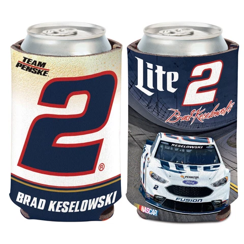 Brad Keselowski 2017 Lite Can Cooler 12 oz. NASCAR Koozie Cover