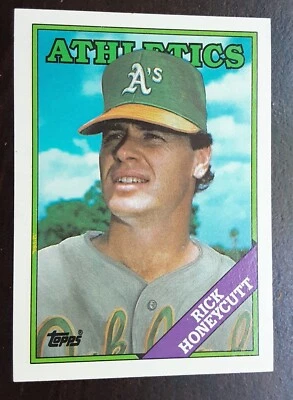 1988 Topps  #641  Rick Honeycutt   P   back stained Oakland Athletics FREE ship - Image 1 of 2