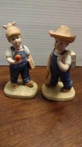 Home Interiors Homco 1985 Denim Days #1513 School Days Figurines  - Picture 1 of 7