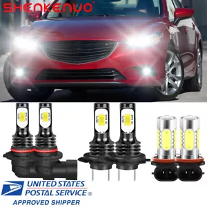For Mazda 6 2011-2013 6000K LED Headlight Fog Light 6x Upgrand Bulbs Super White - Bild 1 von 12