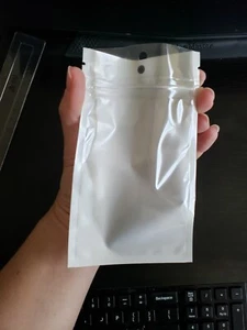 300 Zip Lock White Plastic Bags Clear Self Seal Retail Packaging Poly Pouches - Picture 1 of 5