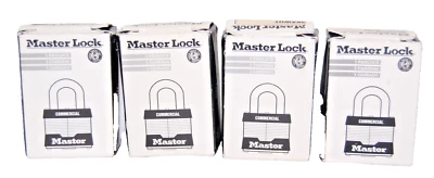 Master Lock White Safety Steel Padlock 3KAWHT Keyed Alike 1 9/16" Lot of 4 T2043 - Image 1 of 4