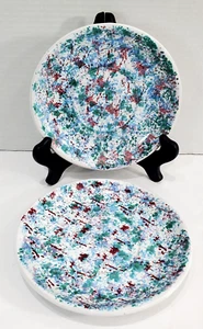 Vintage Rosanna Imports ITALY 7" Splatter Plates For Frederick & Nelson Set of 2 - Picture 1 of 9