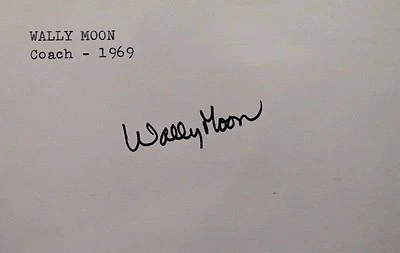 Wally Moon Padres Coach 1969 Autographed 3x5 Signed Index Card JSA 17D - Image 1 of 4