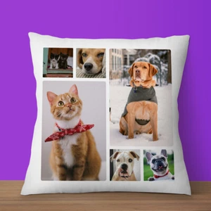 Personalised Photo Cushion Cover Pillowcase Pillow Case Custom 6 Pictures - Picture 1 of 1