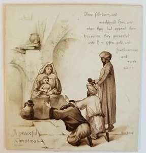 Scripture Card 90A Peniel Peaceful Christmas Matt. 11.2 Alice Price Castell  E1F - Imagen 1 de 3