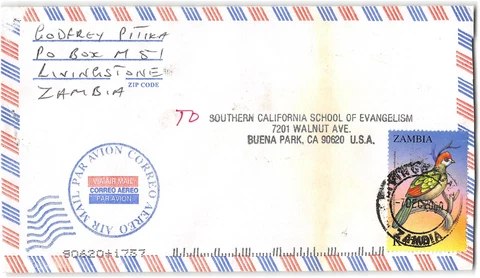 Zambia #635 Zambia to Buena Park CA, ca 2000 Cover