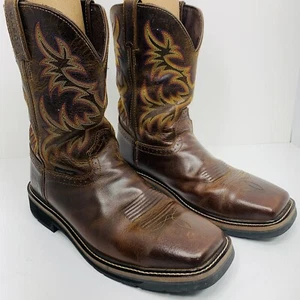 Justin Original Work boots WK4682 Steel Toe Boots - Mens Size 12 D Pull On - Picture 1 of 17