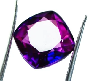 6.45 Ct Natural Bi-Color Sapphire STUNNING Cushion Cut Certified Loose Gemstone - Picture 1 of 4
