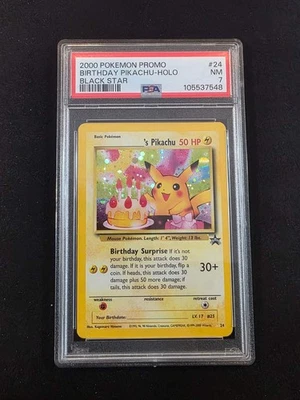 #24 Birthday Pikachu Promo PSA 7 - Image 1 of 2