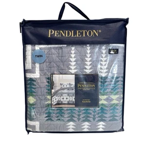 Pendleton Harding Cobertor Set Doble Gris Verde NUEVO - Imagen 1 de 11
