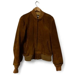 Vintage Schott USA Suede Leather Bomber Jacket Men’s Size 40 Brown Made in USA - Picture 1 of 5