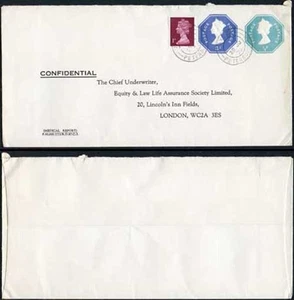 ESCP1001 1/2p und 3p gestempelt auf Bestellung De la Rue Umschlag gebraucht - Bild 1 von 1