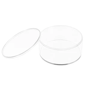 large Round Acrylic Container, Clear Round Acrylic Box Organizer with Lid Cir... - Picture 1 of 7