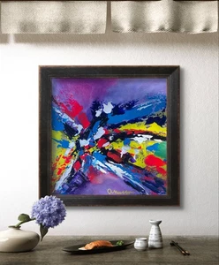 Original Art "Momentum" 12x12 Canvas Expressionism Abstract Design Home Art - Picture 1 of 9