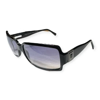 宝格丽 830 长方形太阳镜黑色镜框渐变灰色/紫色镜片复古 — 第 1/4 张图片