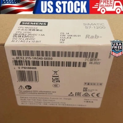 2022 Newest Siemens 6ES7215-1AG40-0XB0 6ES7215-1AG40-0XB0 Fast Shipping US Stock - Image 1 of 4