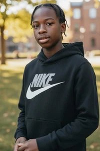 Nike Boys Sportswear Club+ Hbr Pullover Hoodie, Black, Size: XS - Picture 1 of 4