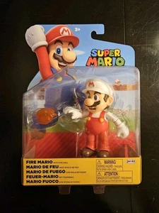 Super Mario ~ Fire Mario With Fire Ball ~ 4 inch Figure ~ Jakks Pacific ~ 2024 - Picture 1 of 9
