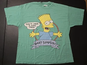 Vintage 1990 Bart Simpson Don't Have a Cow T Shirt Size XL Tee The Simpsons - Picture 1 of 11