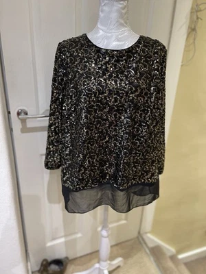 Coast Gold Sequins Women’s Blouse Size 18 Good Condition Worn Once Christmas - Image 1 of 4