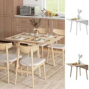 HOMCOM Folding Dining Table for Small Space Wood Drop Leaf Table for 2-4 - Picture 1 of 23