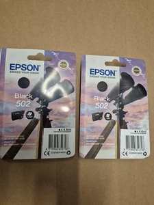 502 X 2 EPSON Black Genuine Ink Cartridges - Original 502 Epson - Zdjęcie 1 z 6