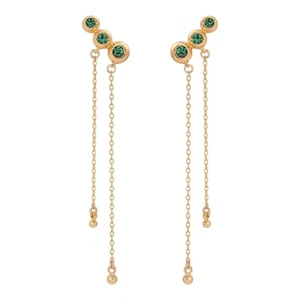 Pendientes Ettika Esmeralda Ciudad Cascada Chapados en Oro 18k Con Cristales Verdes Nuevos con Etiquetas - Imagen 1 de 4