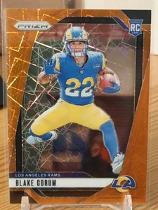 Blake Corum 2024 Panini Prizm Football Orange Lazer RC #308 LA Rams - Bild 1 von 2