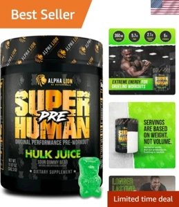 Superhuman Extreme Sour Gummy Bear Pre Workout - 21 Servings of Pure Energy - Picture 1 of 11